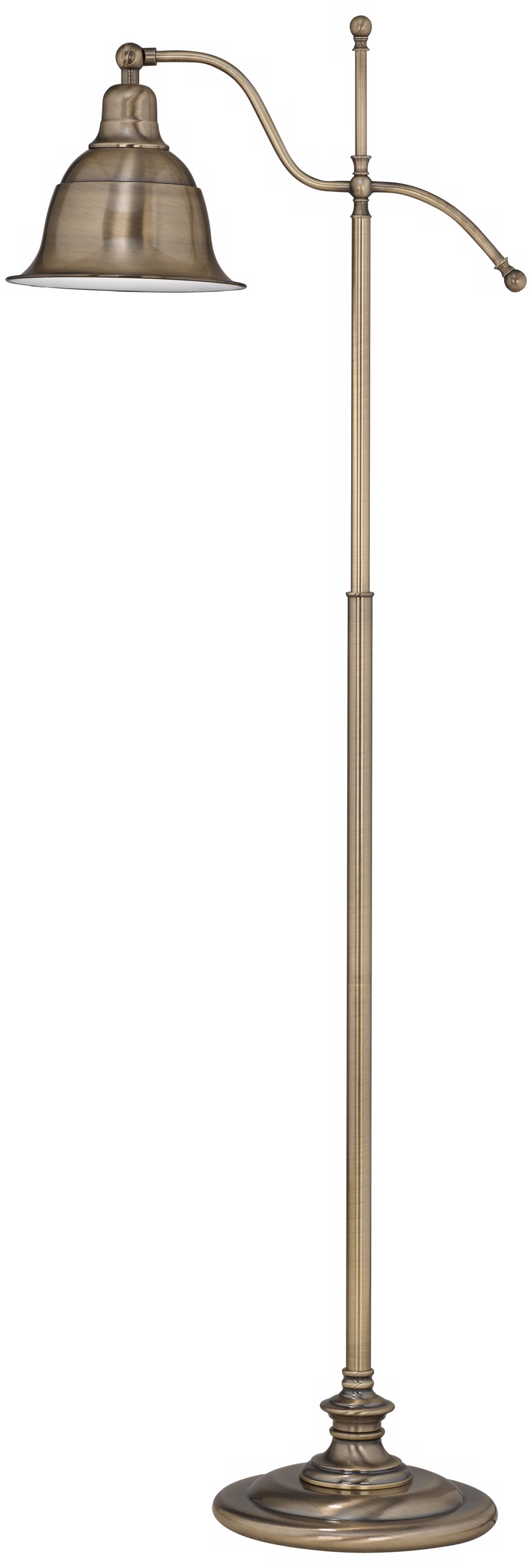 OTT-LITE Lantana Antique Brass Adjustable Floor Lamp