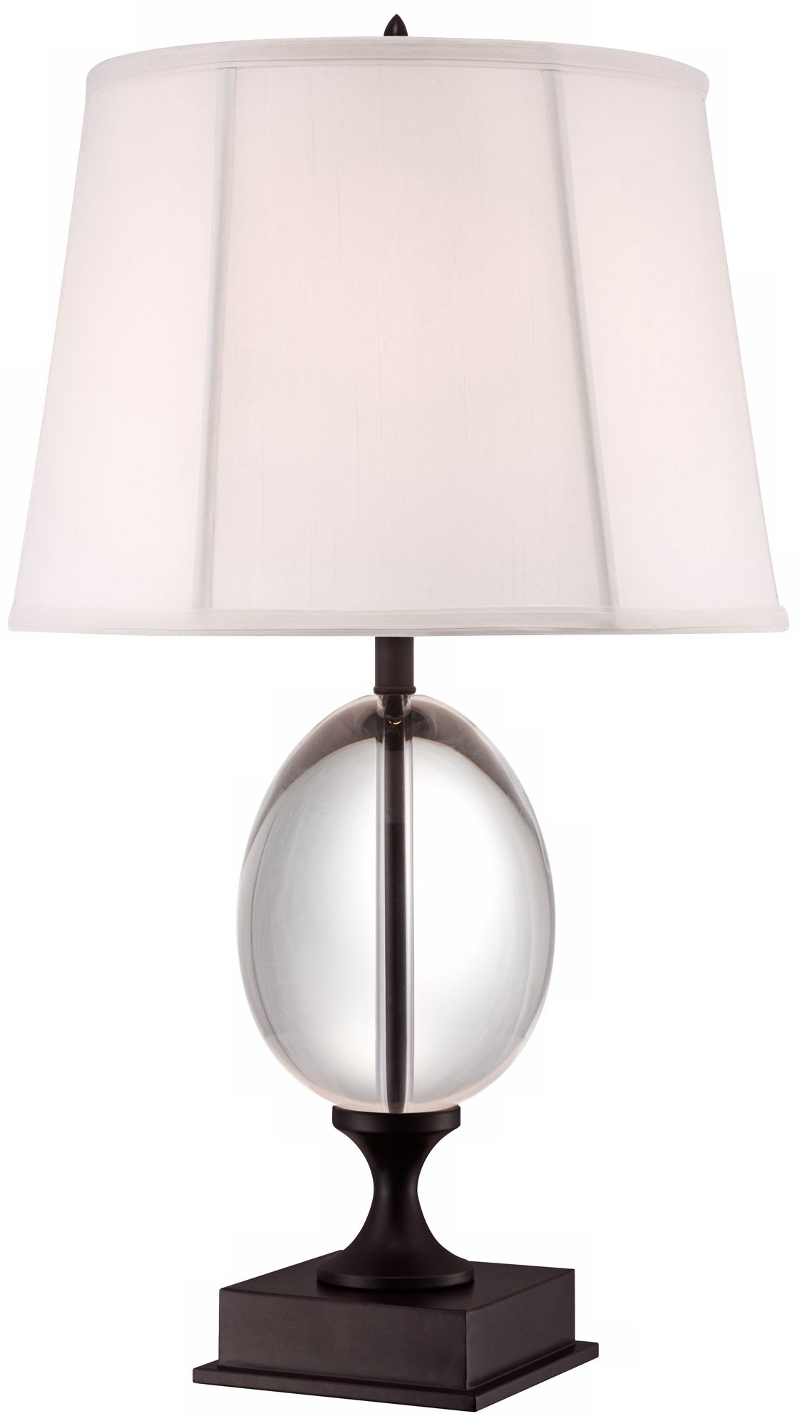 Vienna Full Spectrum Crystal Egg and Bronze Stand Table Lamp