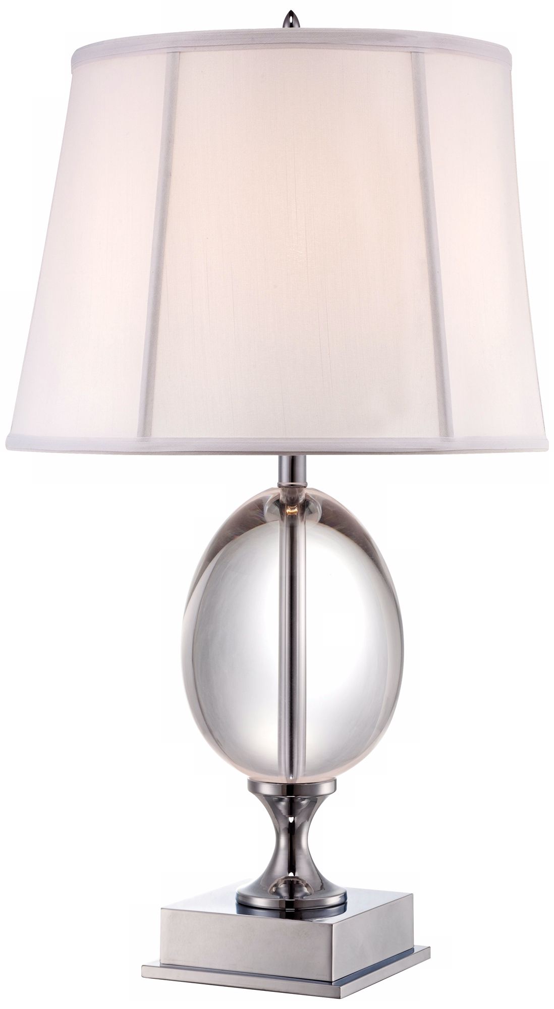 Vienna Full Spectrum Crystal Egg and Chrome Stand Table Lamp