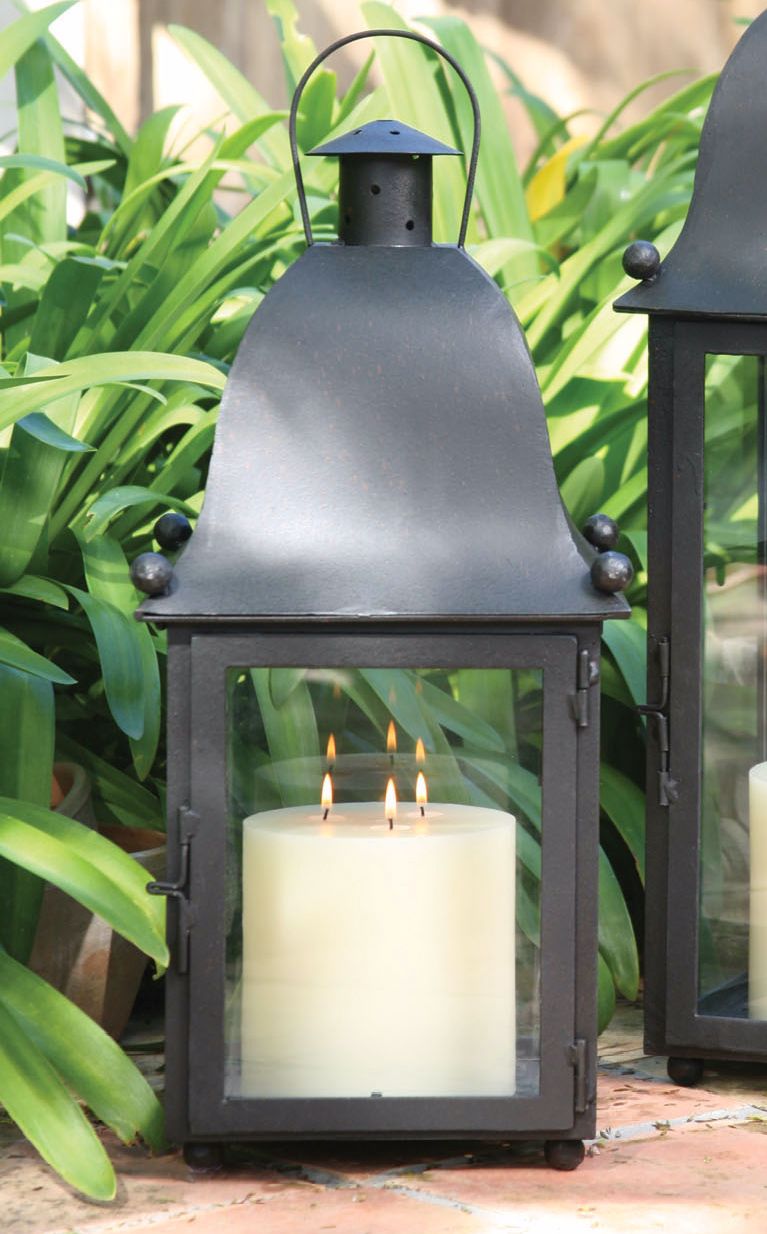 San Juan Lantern With Black Hand-Forged Iron Finish