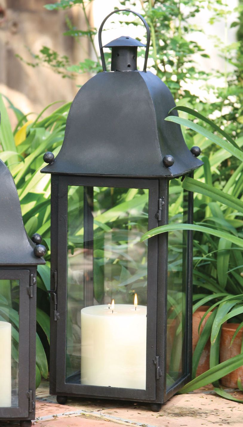 Hand-Forged Iron Grande San Juan Lantern With Black Finish