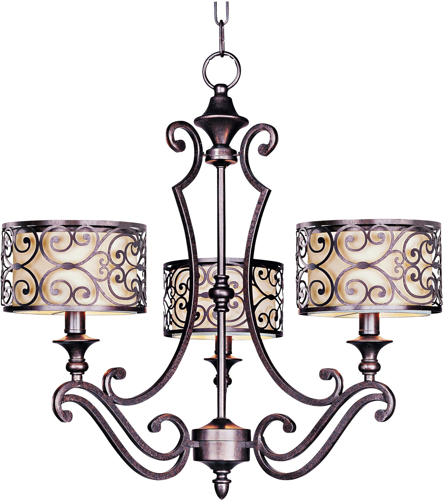 Maxim Mondrian 24 1/2" Wide 3-Light Bronze Chandelier