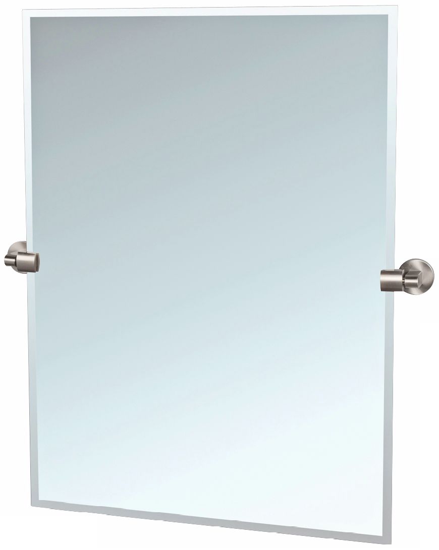 Gatco 31 1/2" High Satin Nickel Tilt Zone Wall Mirror