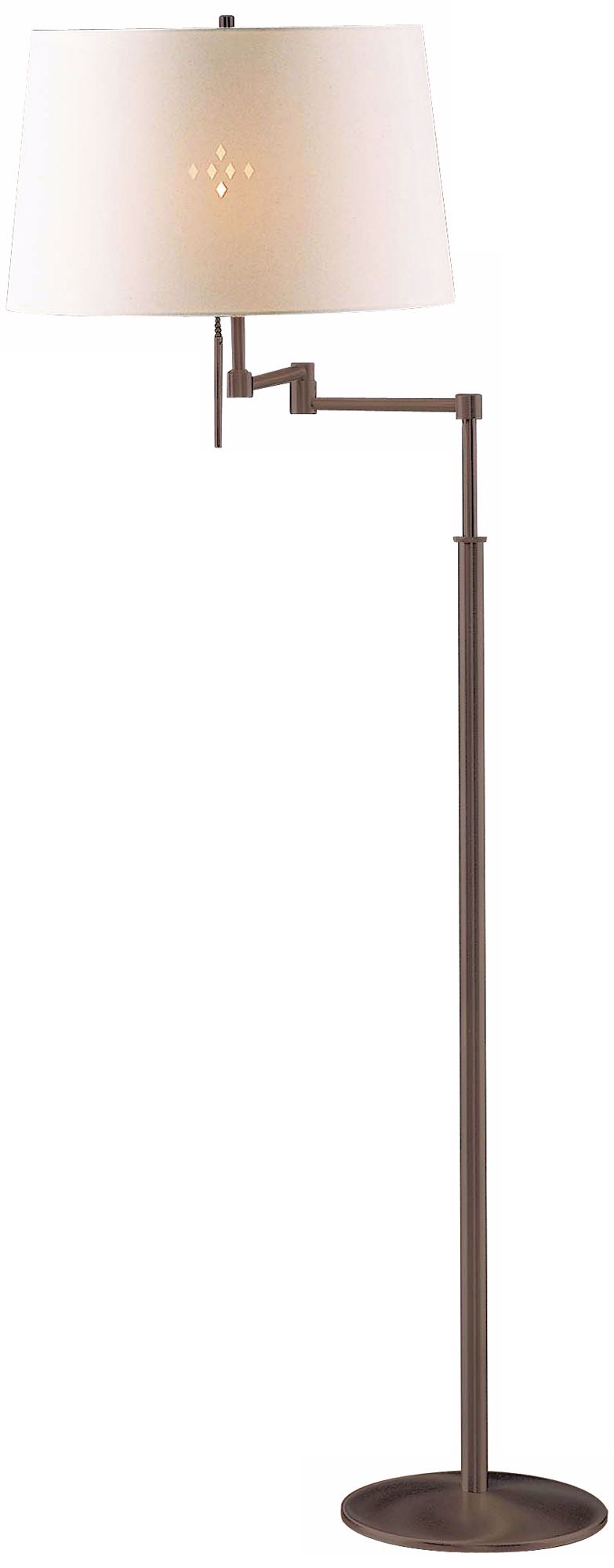 Bronze Diamond Logo White Swing Arm Holtkoetter Floor Lamp