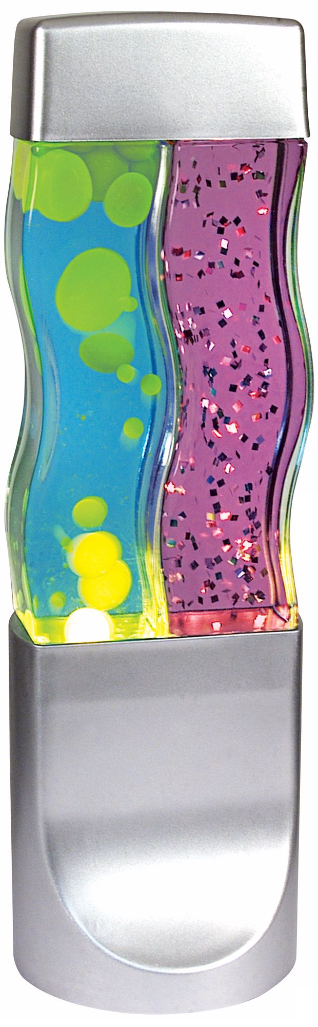 Groovy Purple Glitter and Yellow with Blue Twin Motion Lamp