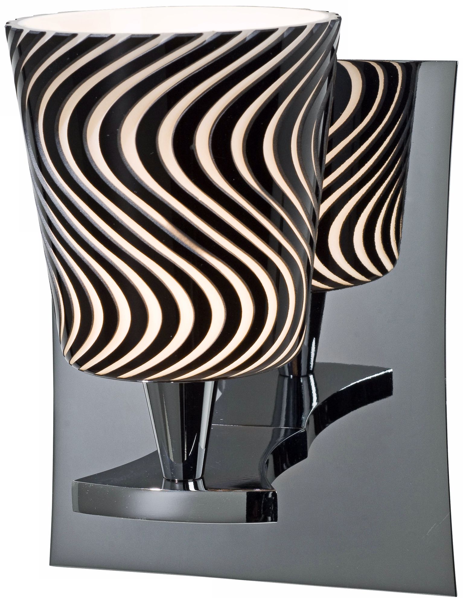 Holtkoetter Bronze with Zebra Glass 7" High Wall Sconce