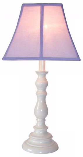 Purple Shade with White Candlestick Base Table Lamp