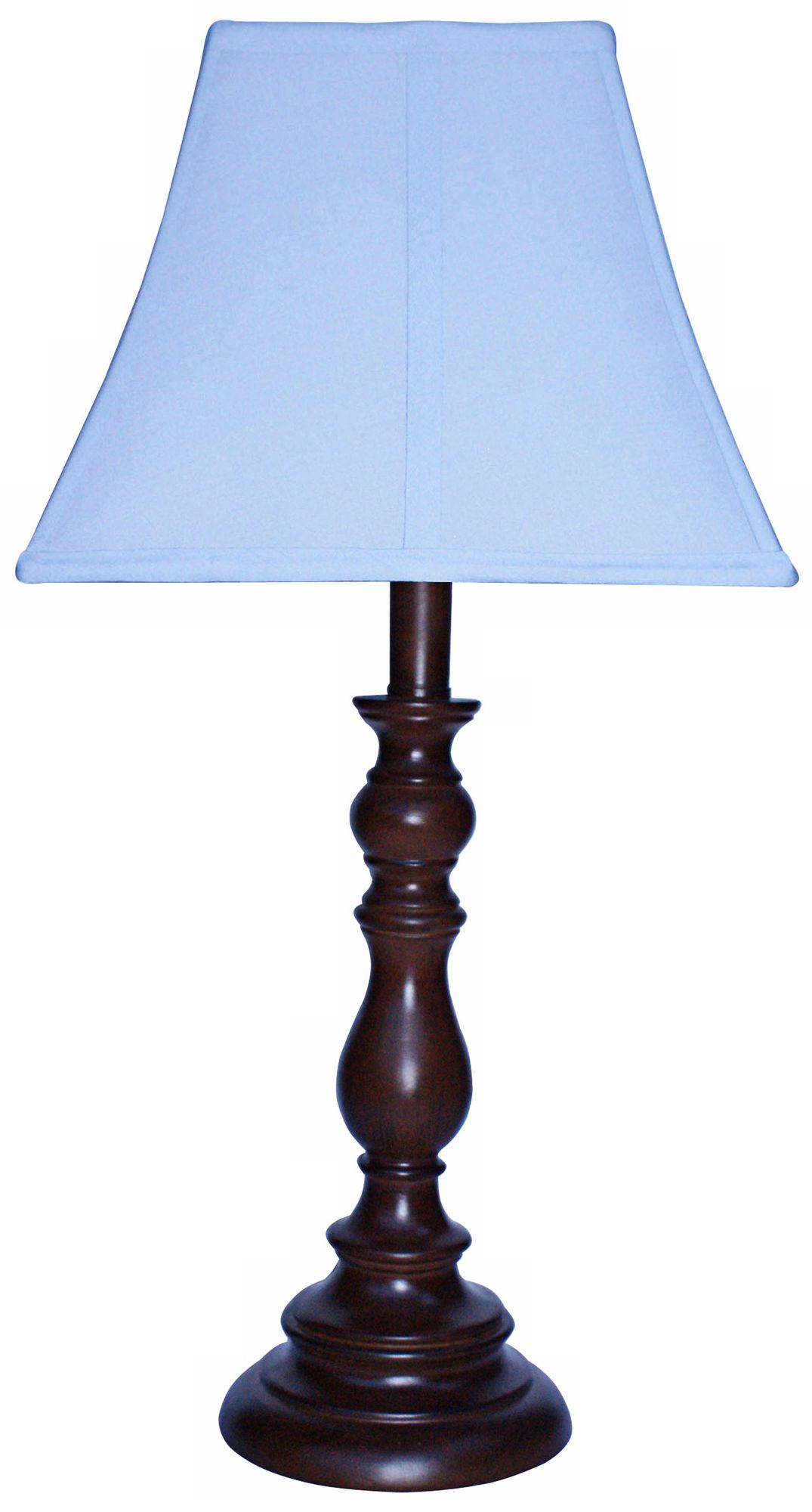 Light Blue Shade with Brown Candlestick Base Table Lamp
