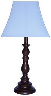 Light Blue Shade with Brown Candlestick Base Table Lamp U7899