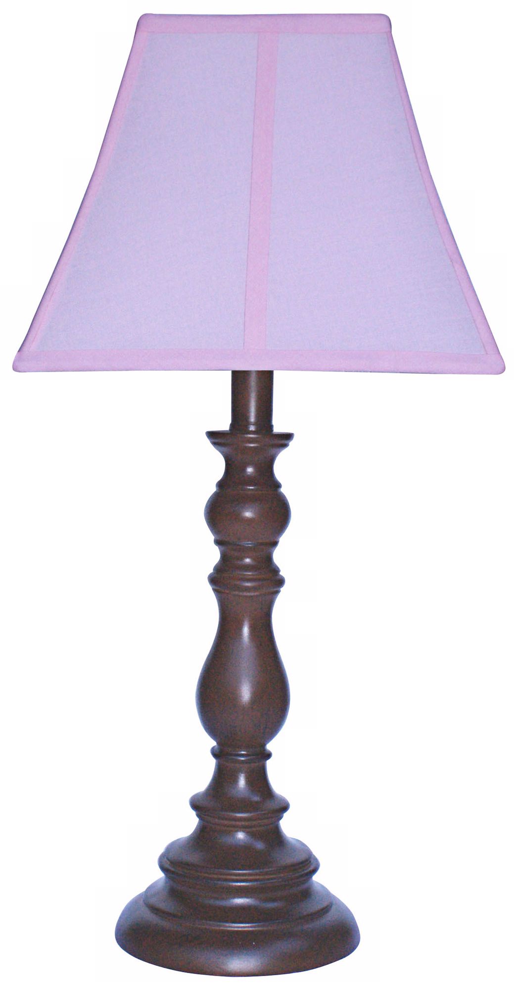 Pink Shade with Brown Candlestick Base Table Lamp