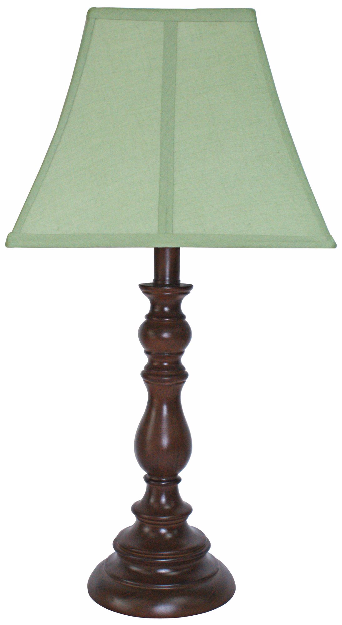 Sage Shade with Brown Candlestick Base Table Lamp