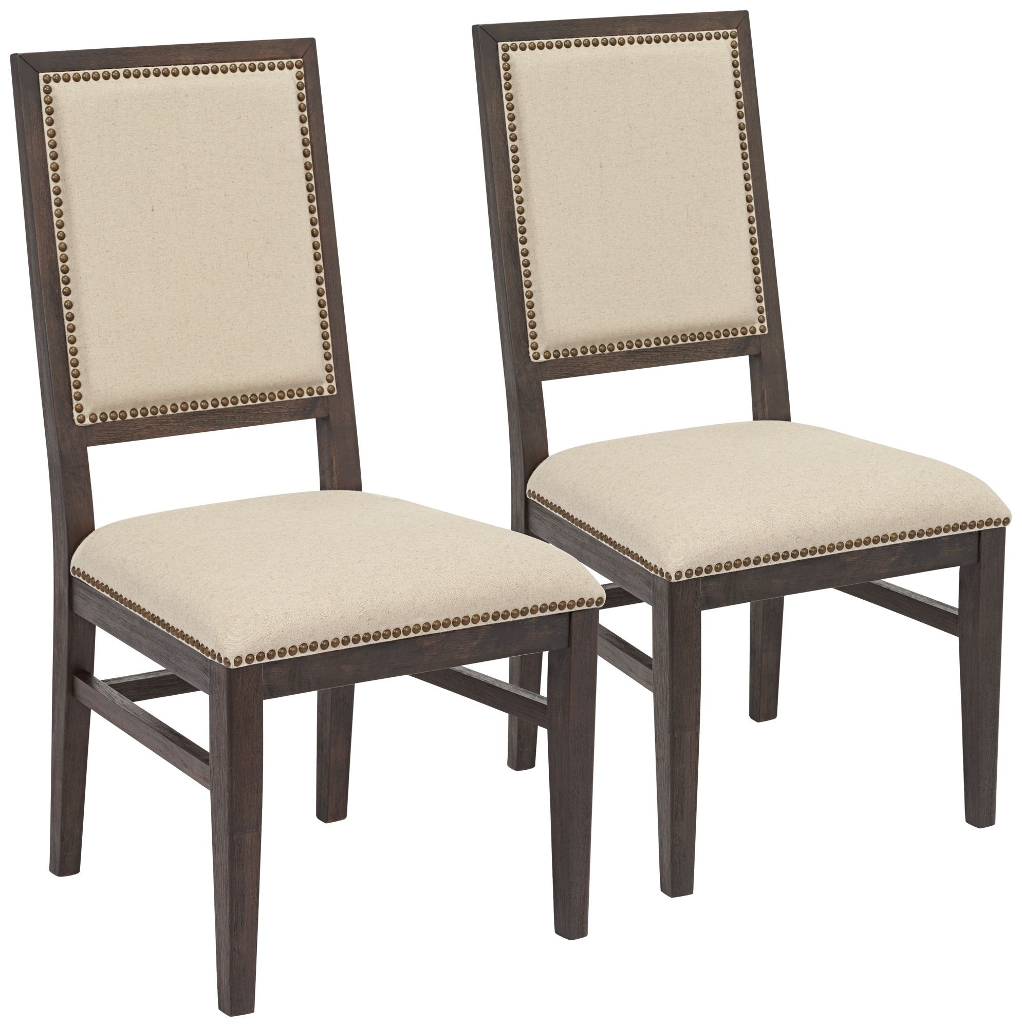 Set of 2 Dexter Rustic Java Acacia Wood Dining Chairs