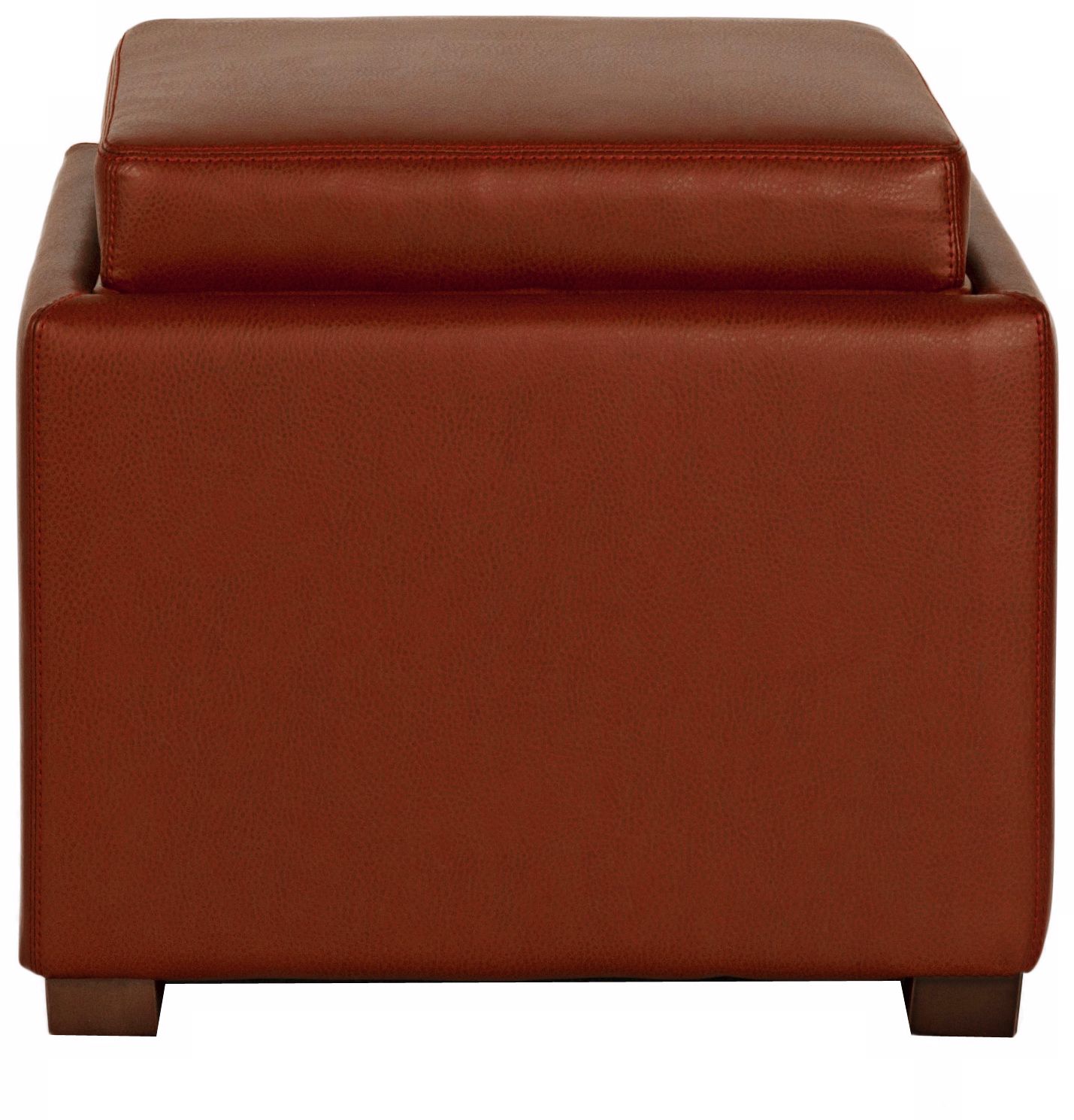 Dylan Cranberry Bonded Leather Storage Ottoman
