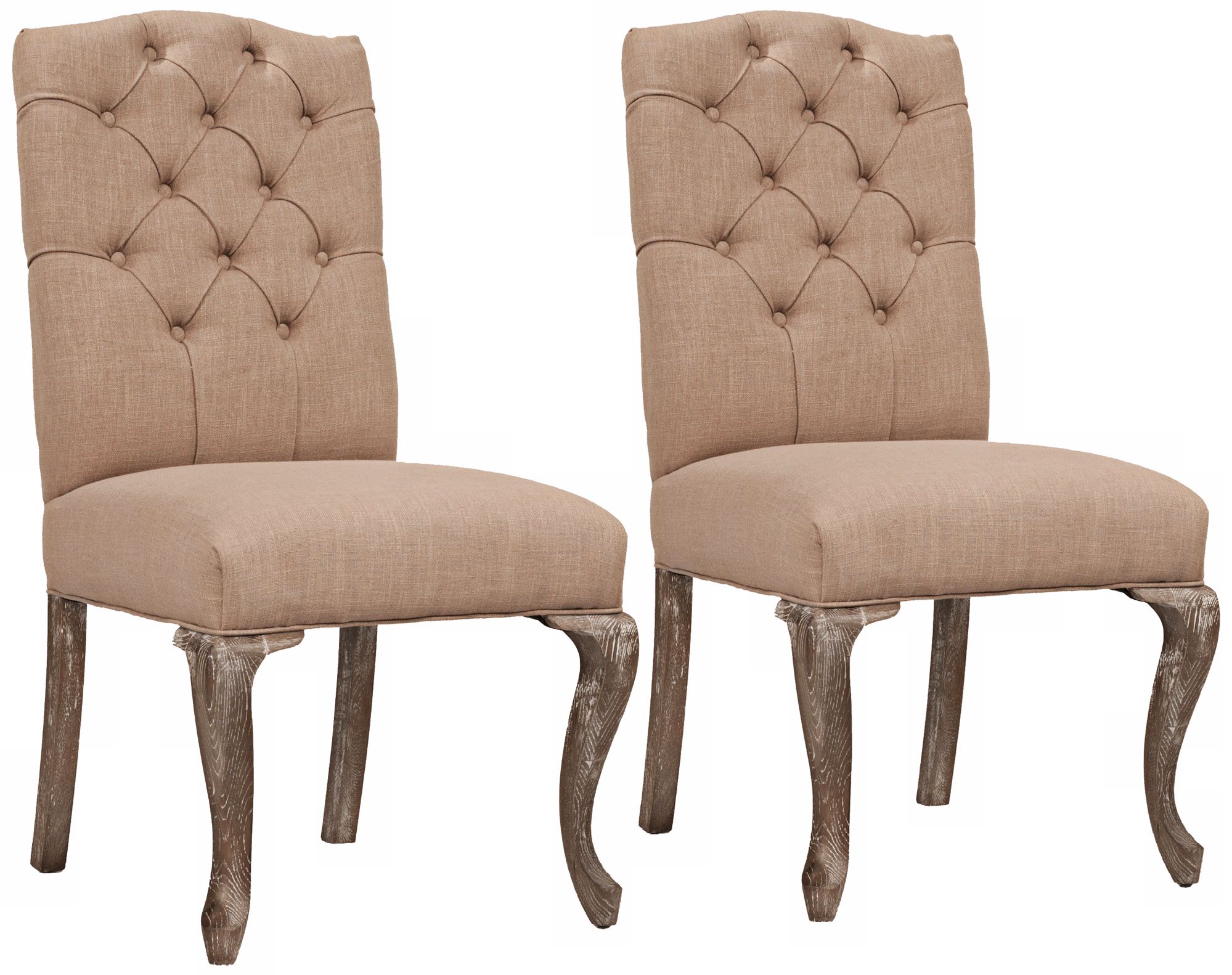 Set of 2 Gloster Barley Button Tufted Dining Chair