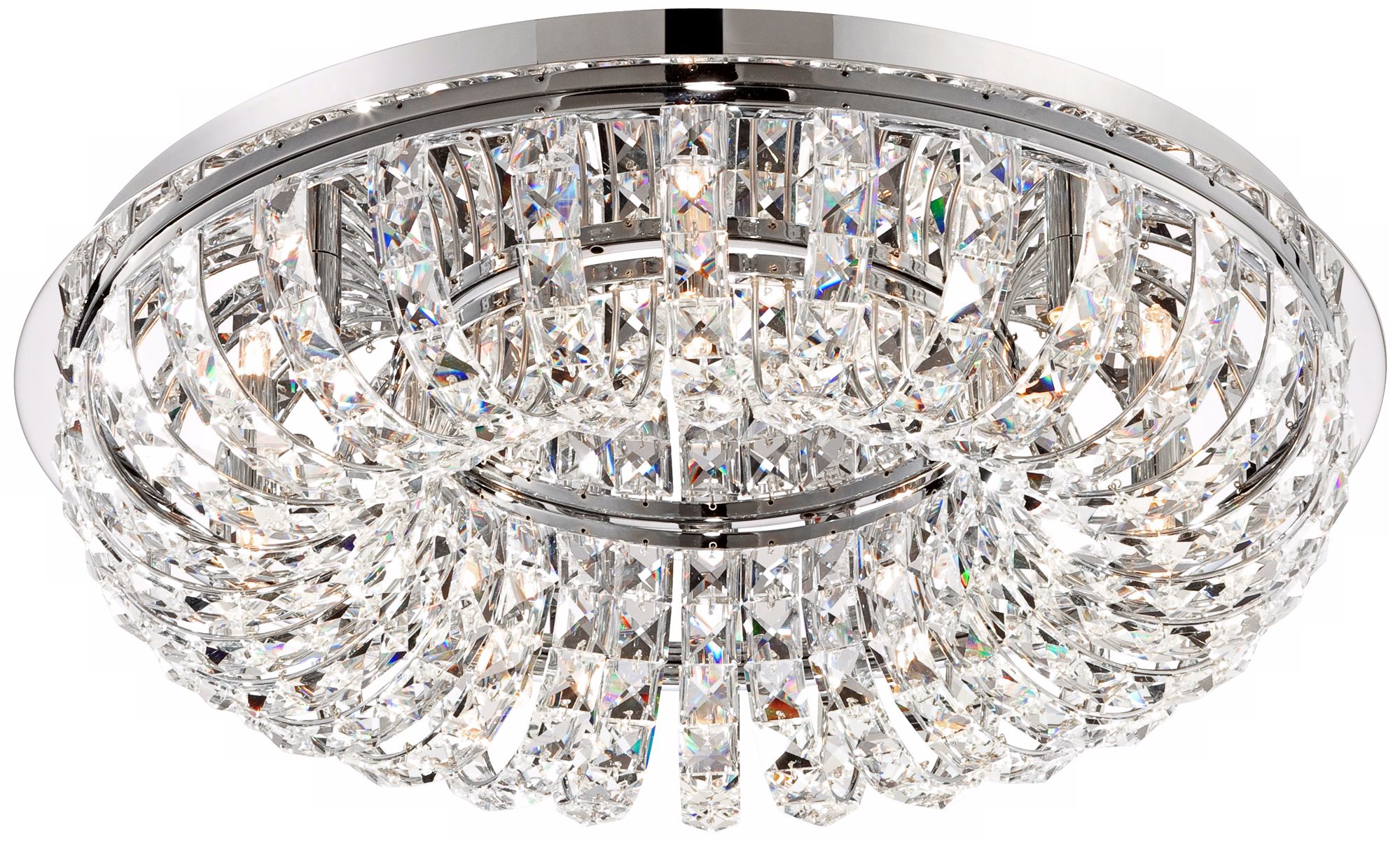 Crystal Ring 21" Wide Chrome Flushmount Ceiling Light
