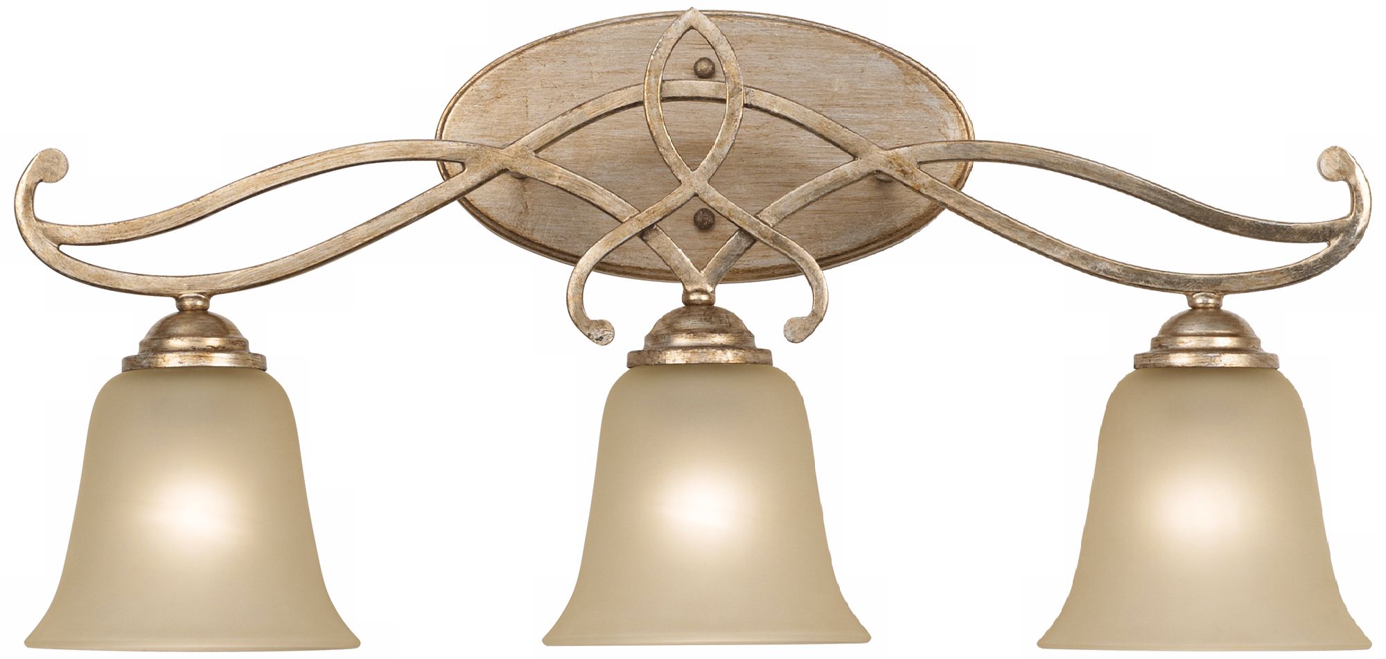 Two-Tone 24 1/2" Wide 3-Light Silver Gold Bath Light