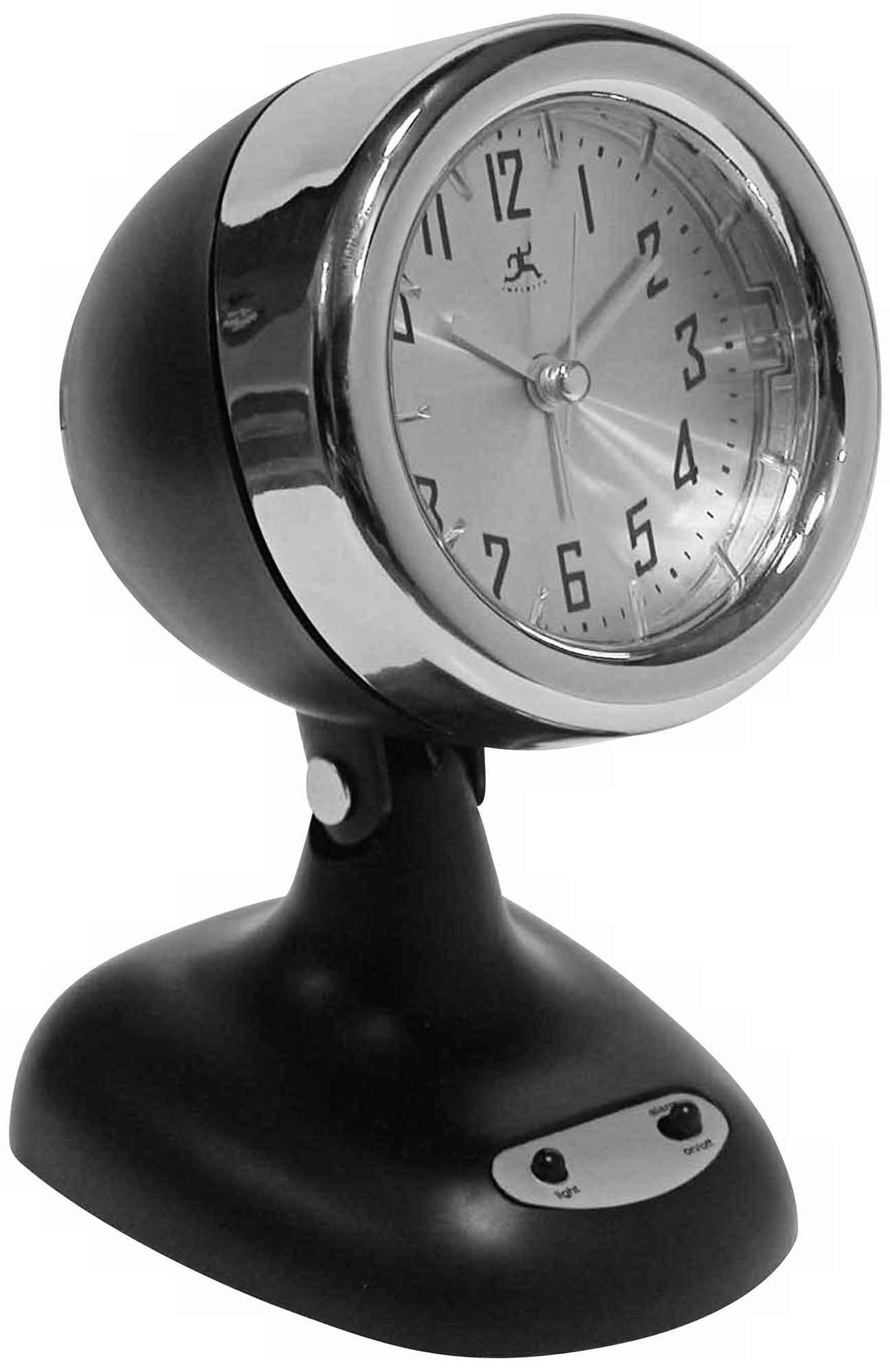 Spot Light Black 6 1/2" High Retro Alarm Clock