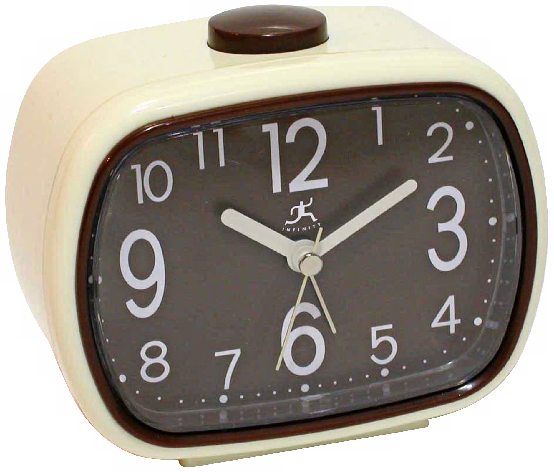 That 70s Cream and Brown 4 1/2" Wide Alarm Clock