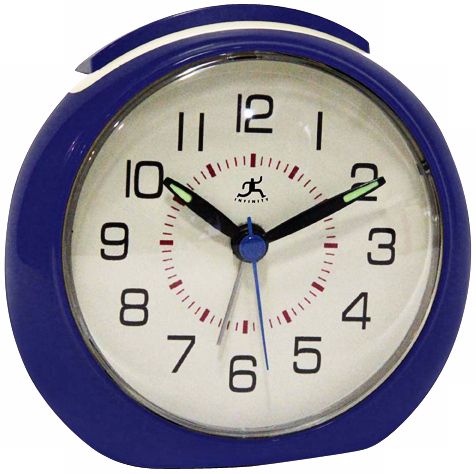 That 60s Round Blue 4 1/4" Wide Alarm Clock