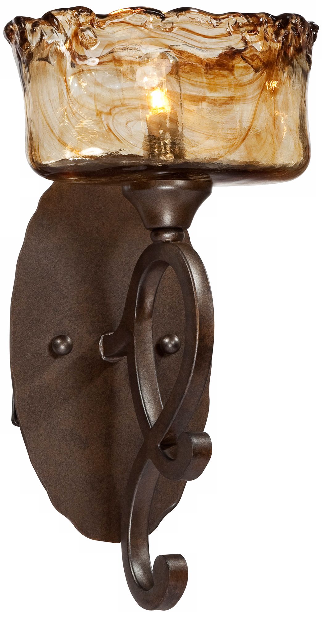 Bronze Art Glass 13" High Wall Sconce
