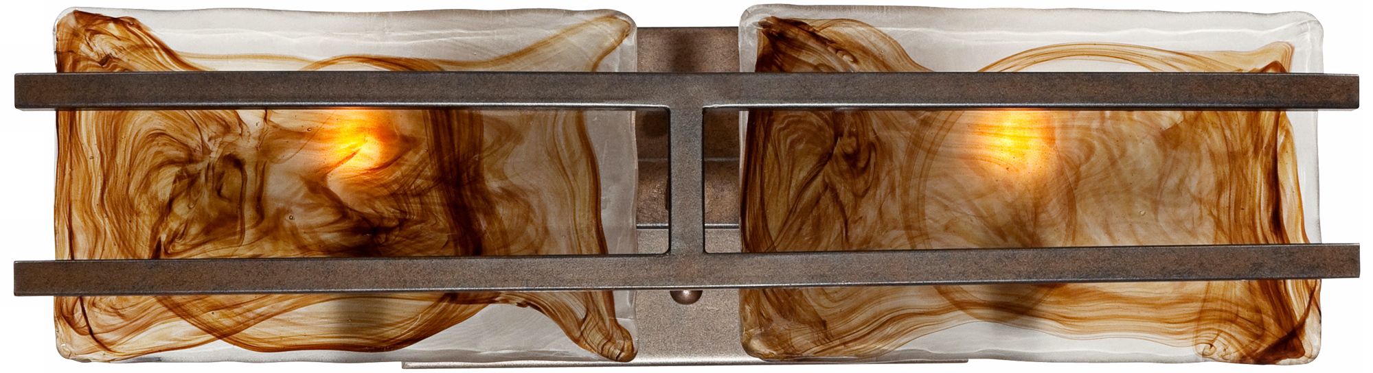 Corinthian Bronze Art Glass 2-Light 18 1/2" Wide Bath Light