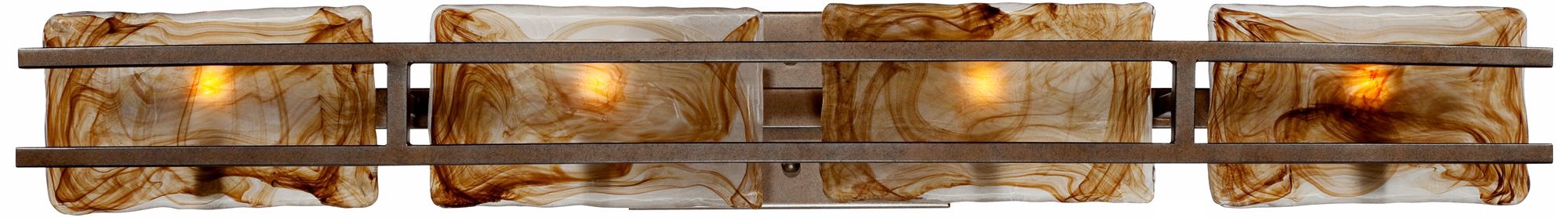 Corinthian Bronze Art Glass 4-Light 37 1/4" Wide Bath Light