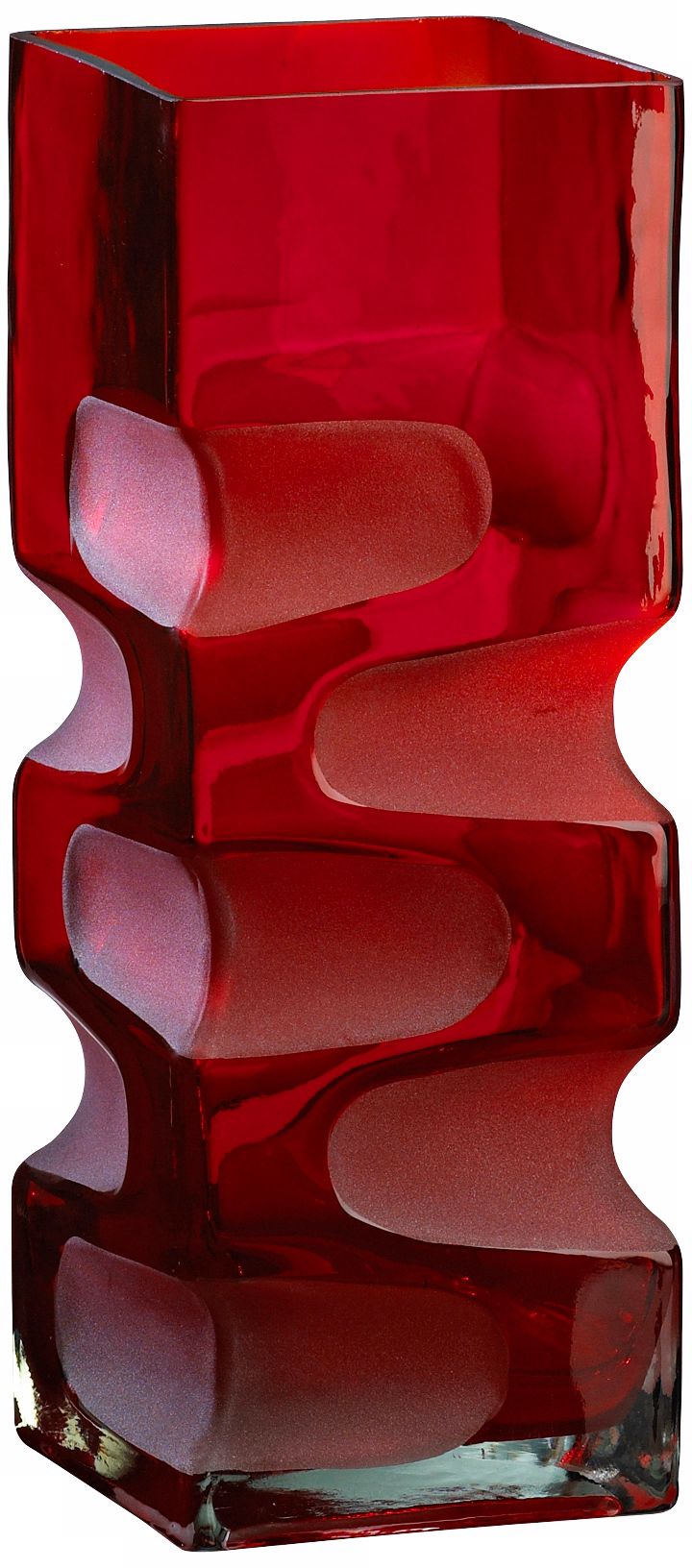 Small Ruby Etched Vase
