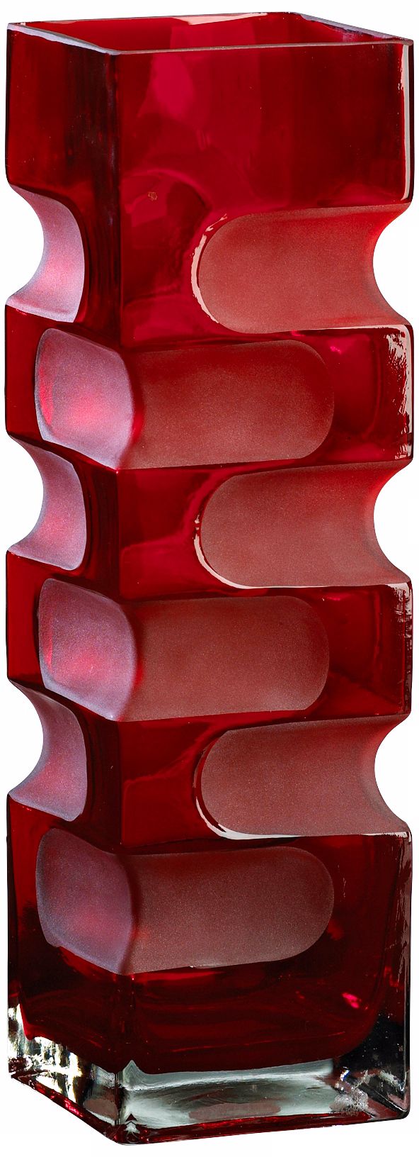 Large Ruby Etched Vase