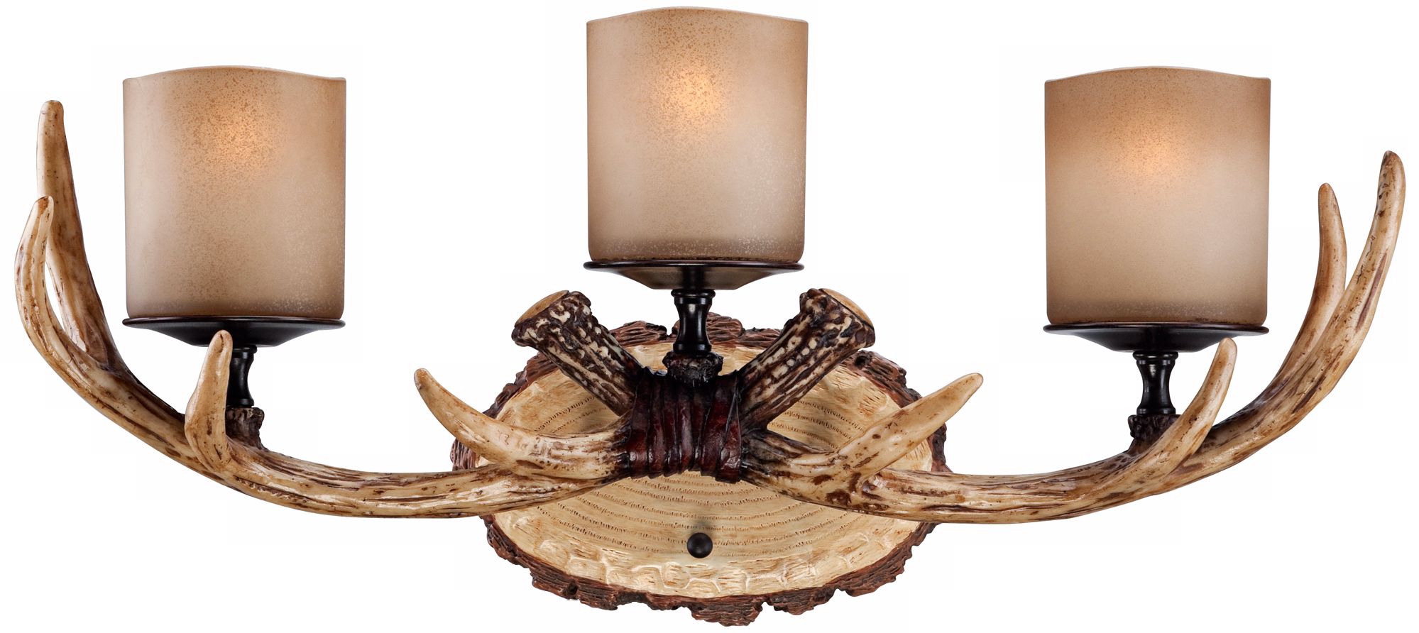 Faux Deer Antlers Candle Glass 22 1/2" Wide Bath Light