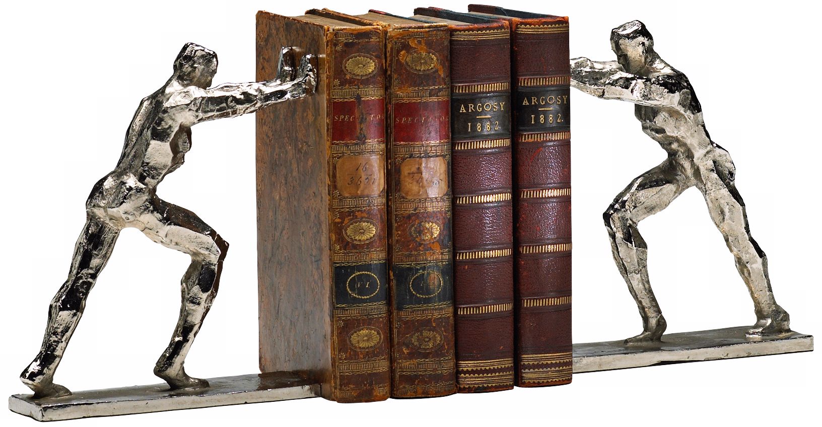 Silver Iron Men Bookends