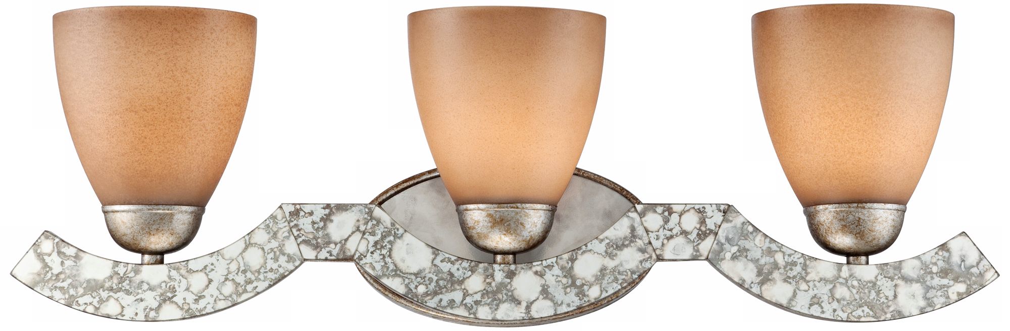Antique Silver Mirror 24" Wide Bath Light Fixture