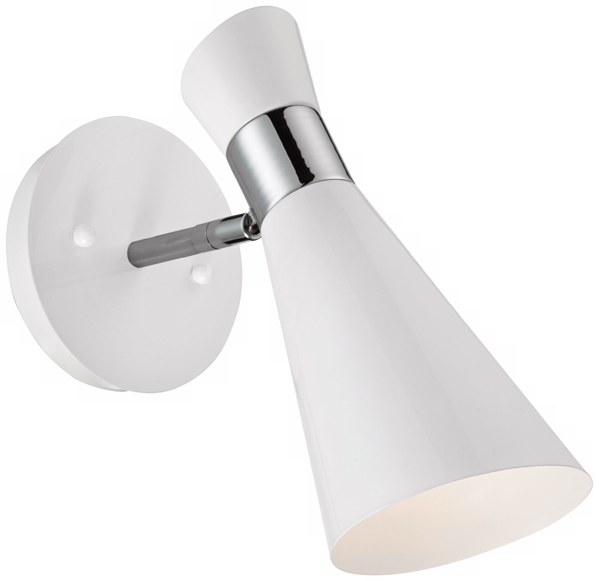 Retro White and Chrome Adjustable Wall Sconce