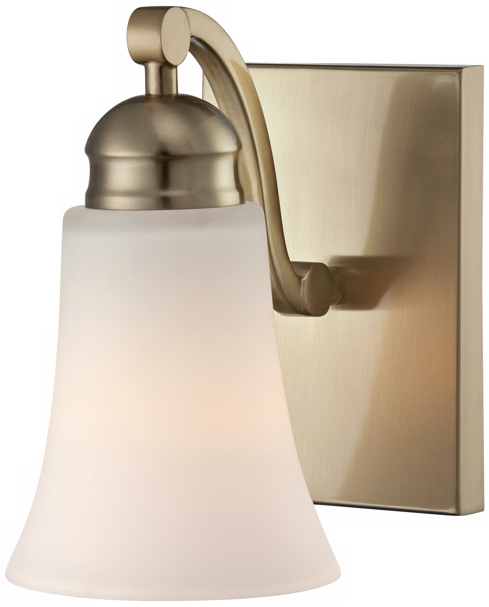 White Glass 5" Wide Brushed Brass Wall Sconce