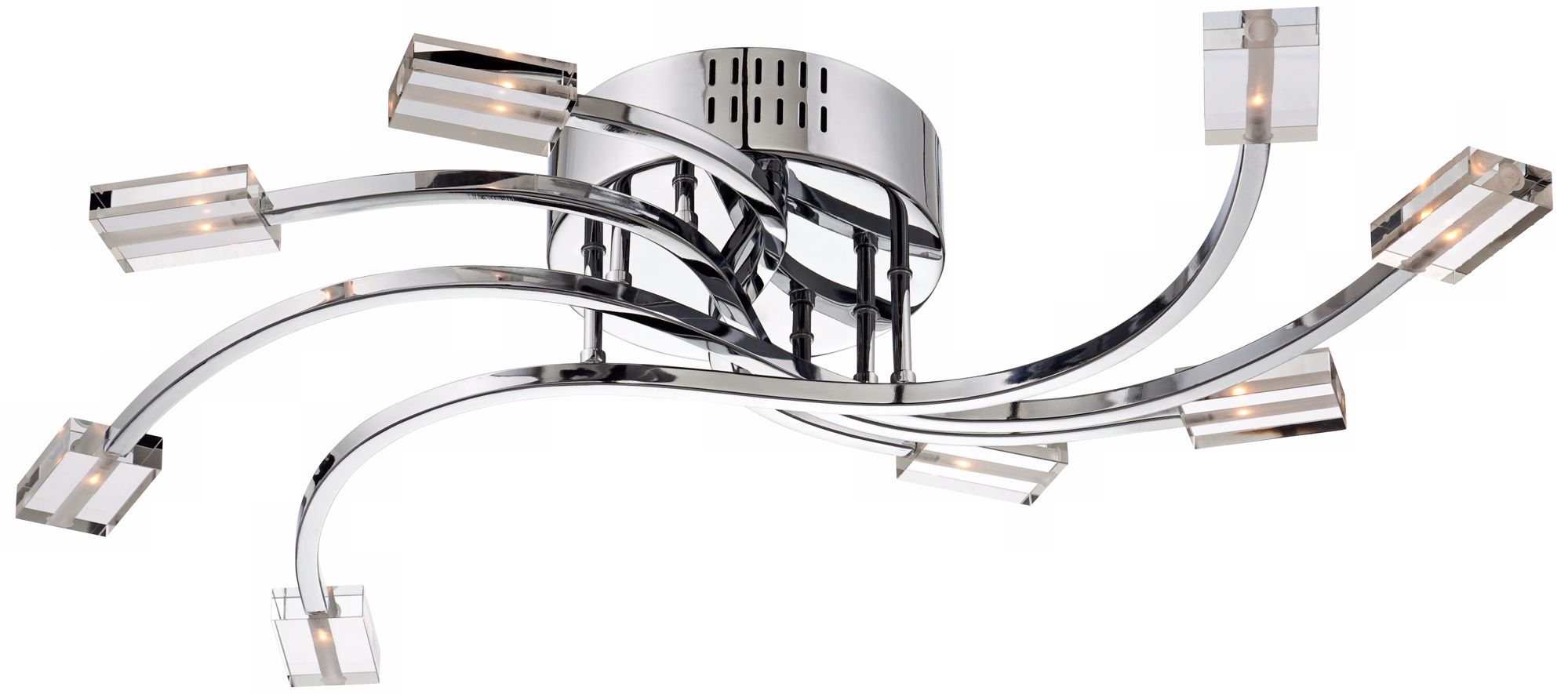 Clear Glass and Chrome 8-Light 31 1/2" Wide Ceiling Light