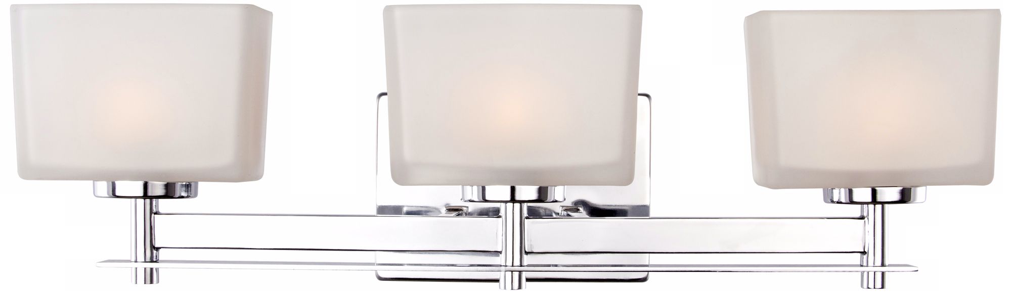 Chrome and White Glass 22" Wide Bathroom Light Fixture