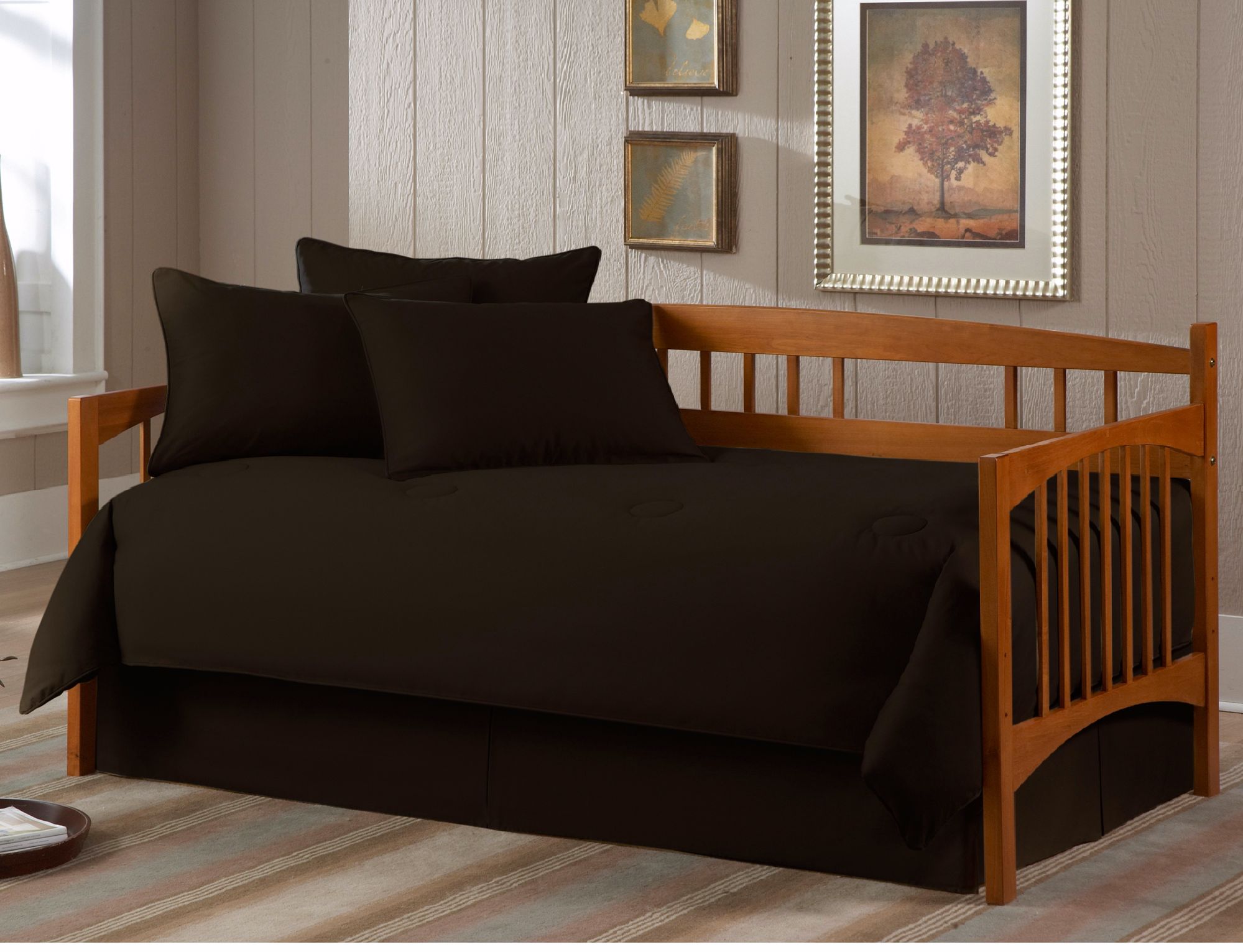 Solid Black Paramount 5-Piece Daybed Bedding Set
