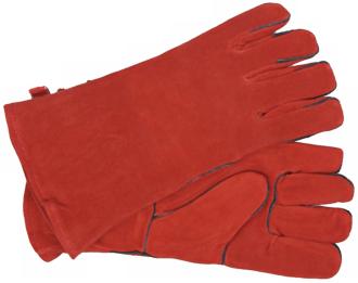 Red with Black Trim Small Suede Hearth Gloves U8585