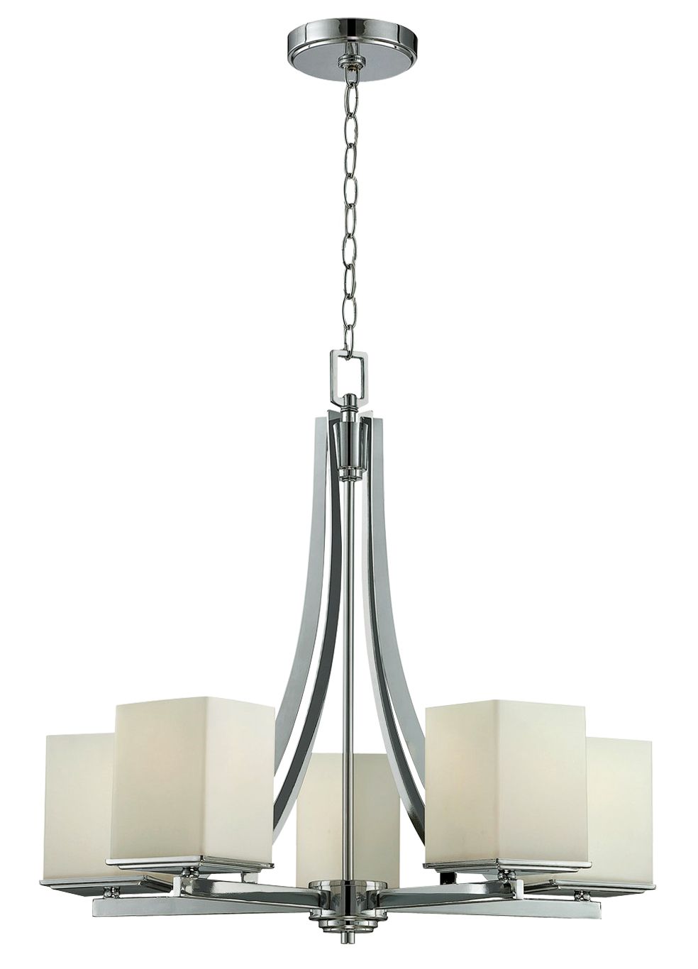 Lite Source 5-Light Frost Glass and Chrome Chandelier