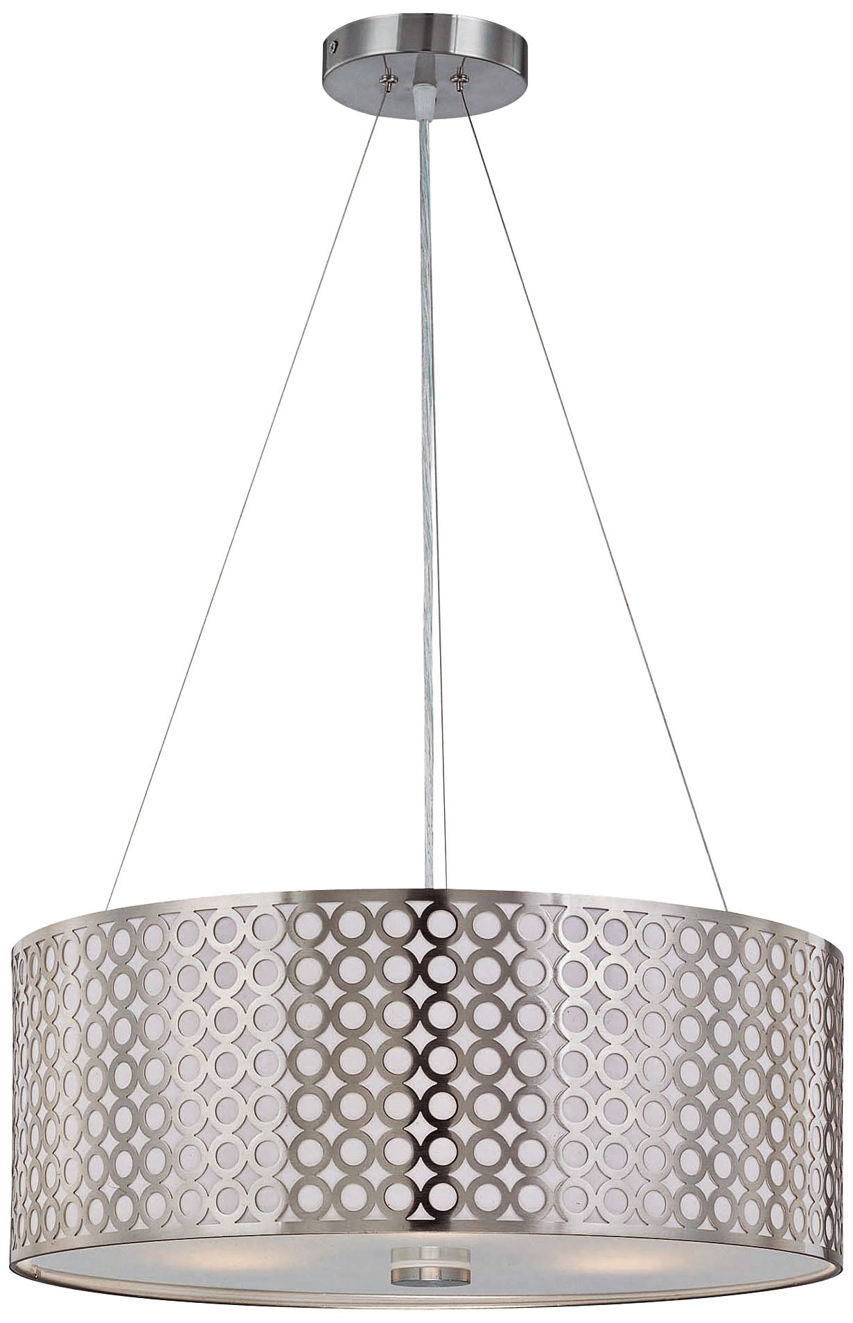 Lite Source 20" Wide 3-Light Polished Steel Pendant Light