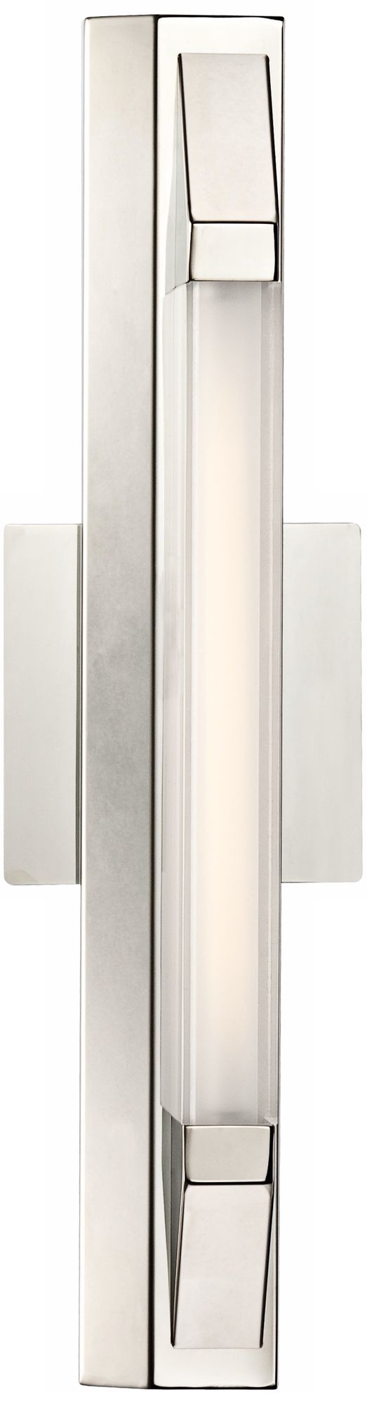 Square Chrome 17 3/4" Wide Fluorescent Bath Light