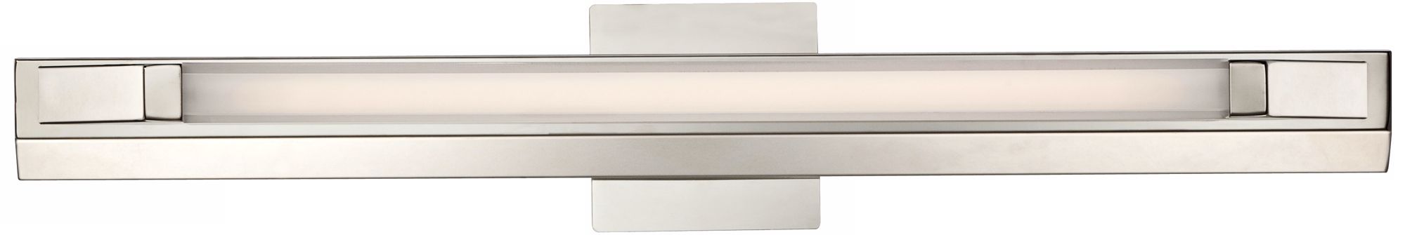 Square Chrome 28" Wide Fluorescent Bath Light