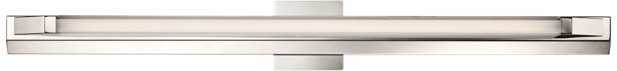 Square Chrome 40" Wide Fluorescent Bath Light