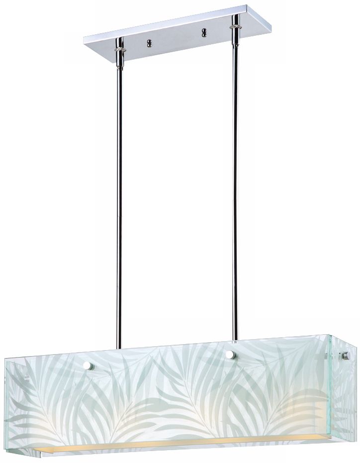 Silhouette Palms Chrome Glass 28 1/2" Wide Pendant Light