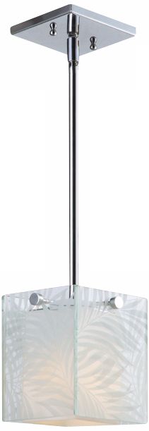 Silhouette Palms Chrome with Glass 5 3/4" Mini Pendant Light