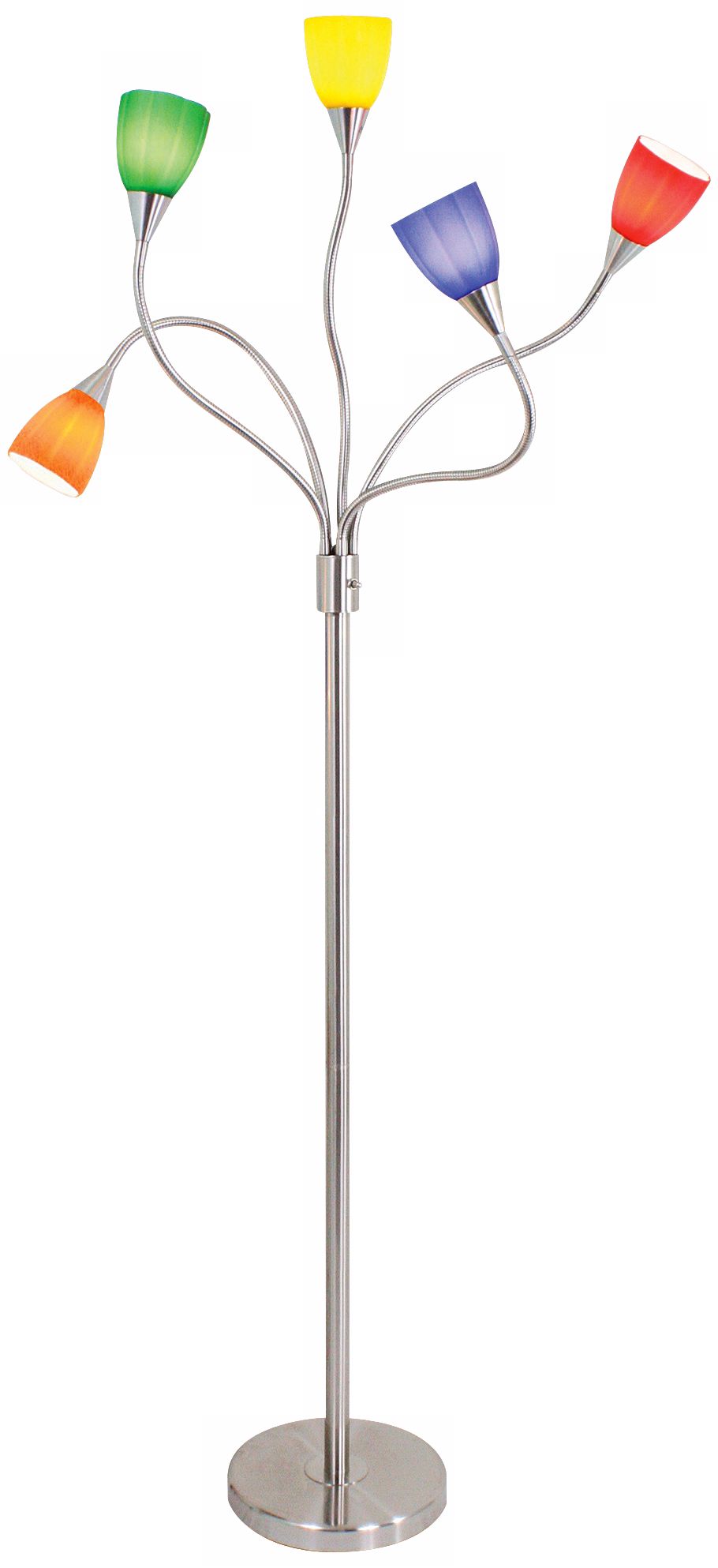 Multi-Color Glass 5-Arm Floor Lamp