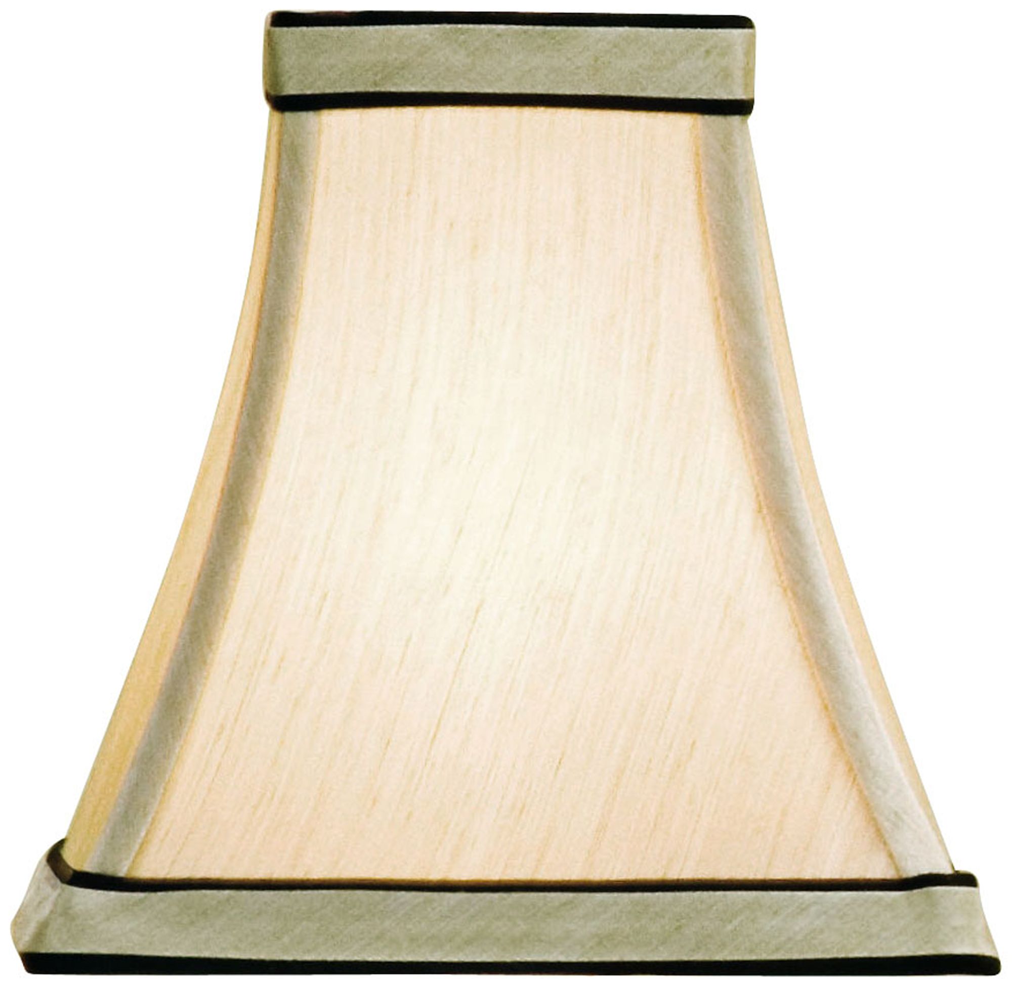 Cream Silk And Black Square Lamp Shade 2.5x5x5 (Clip-On)