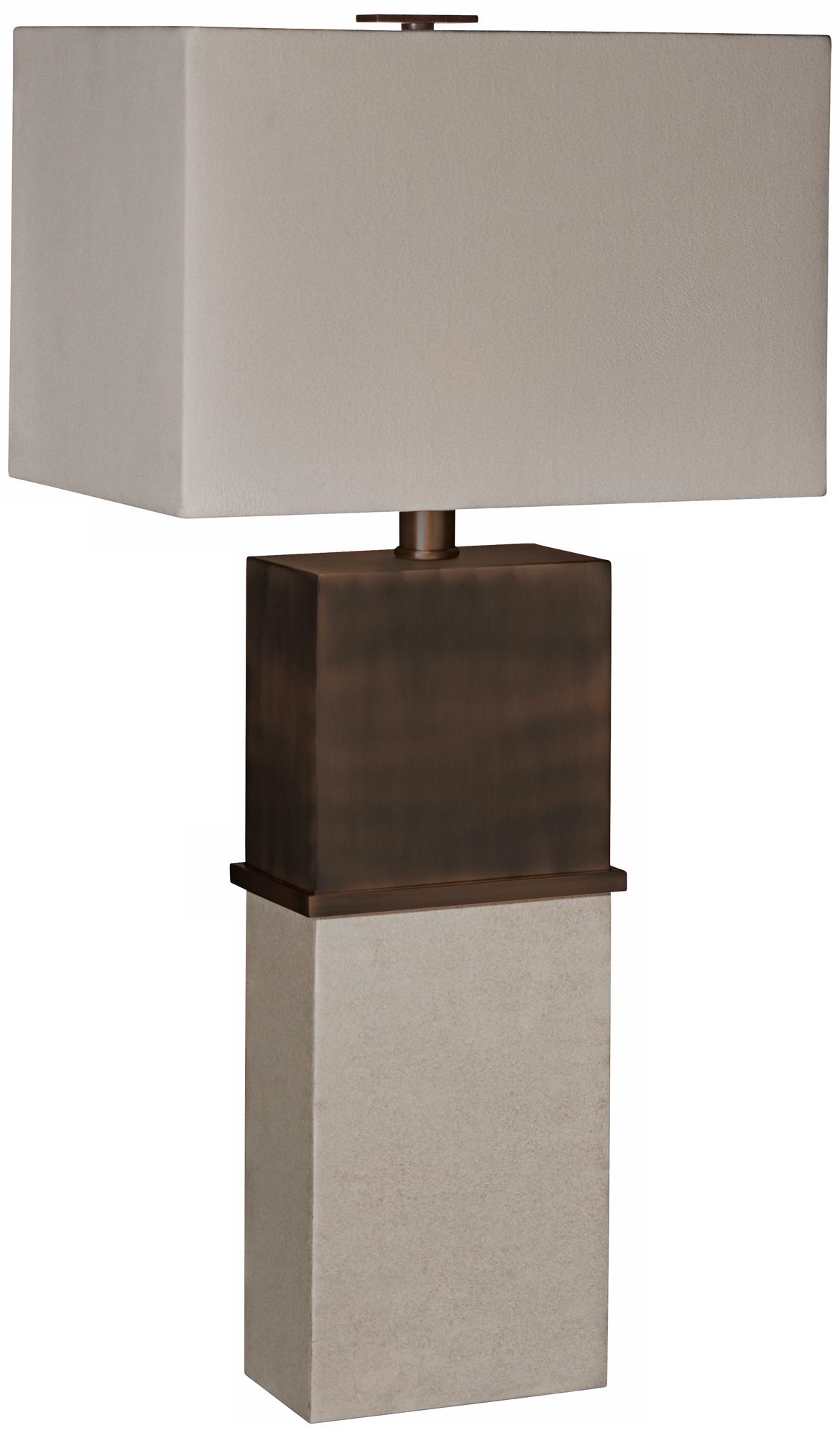 Thumprints Tuscany Off White Rectangular Shade Table Lamp