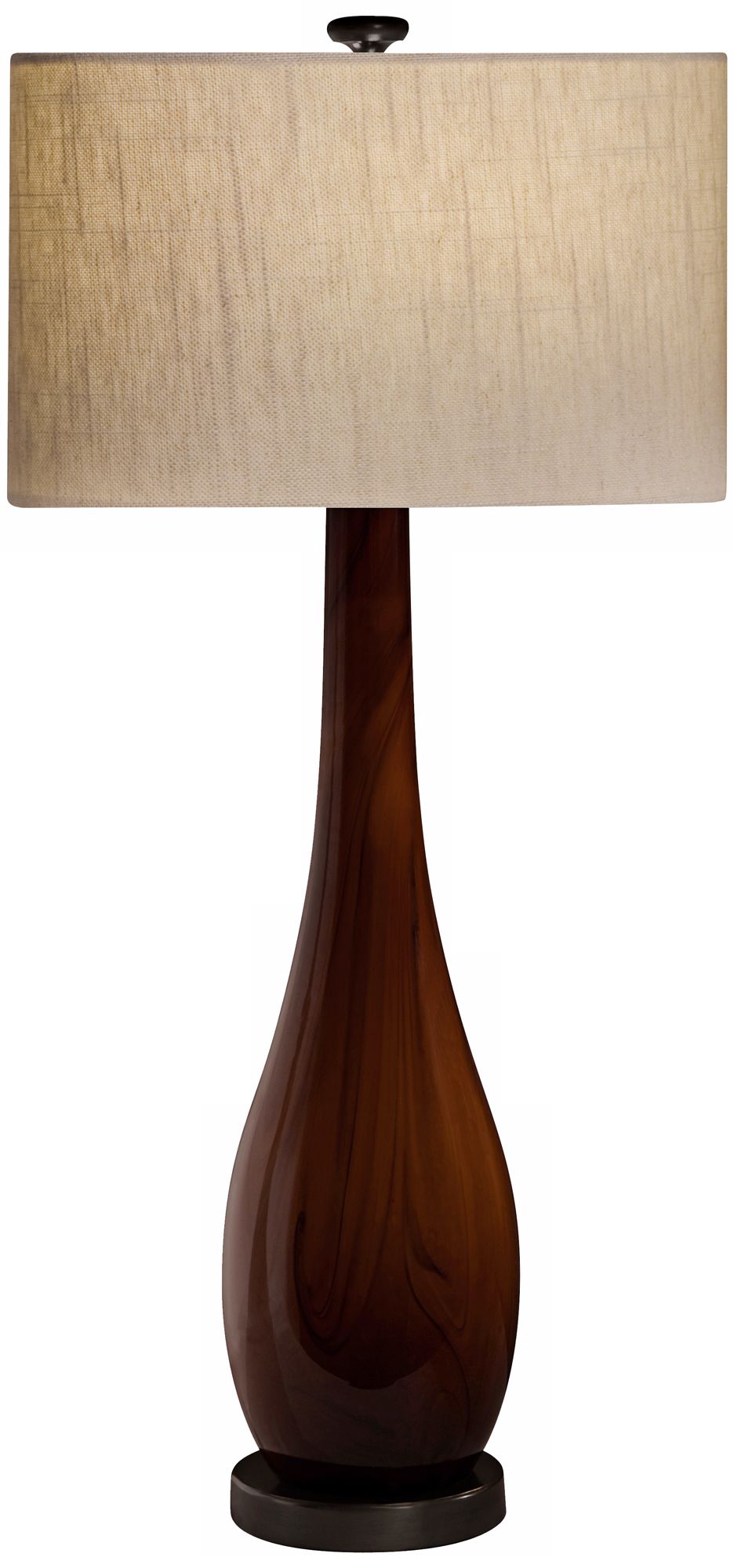 Thumprints Burlwood Amber Table Lamp