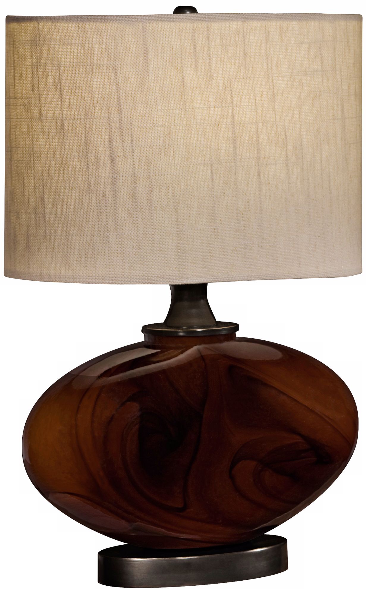 Thumprints Burlwood Amber Accent Table Lamp