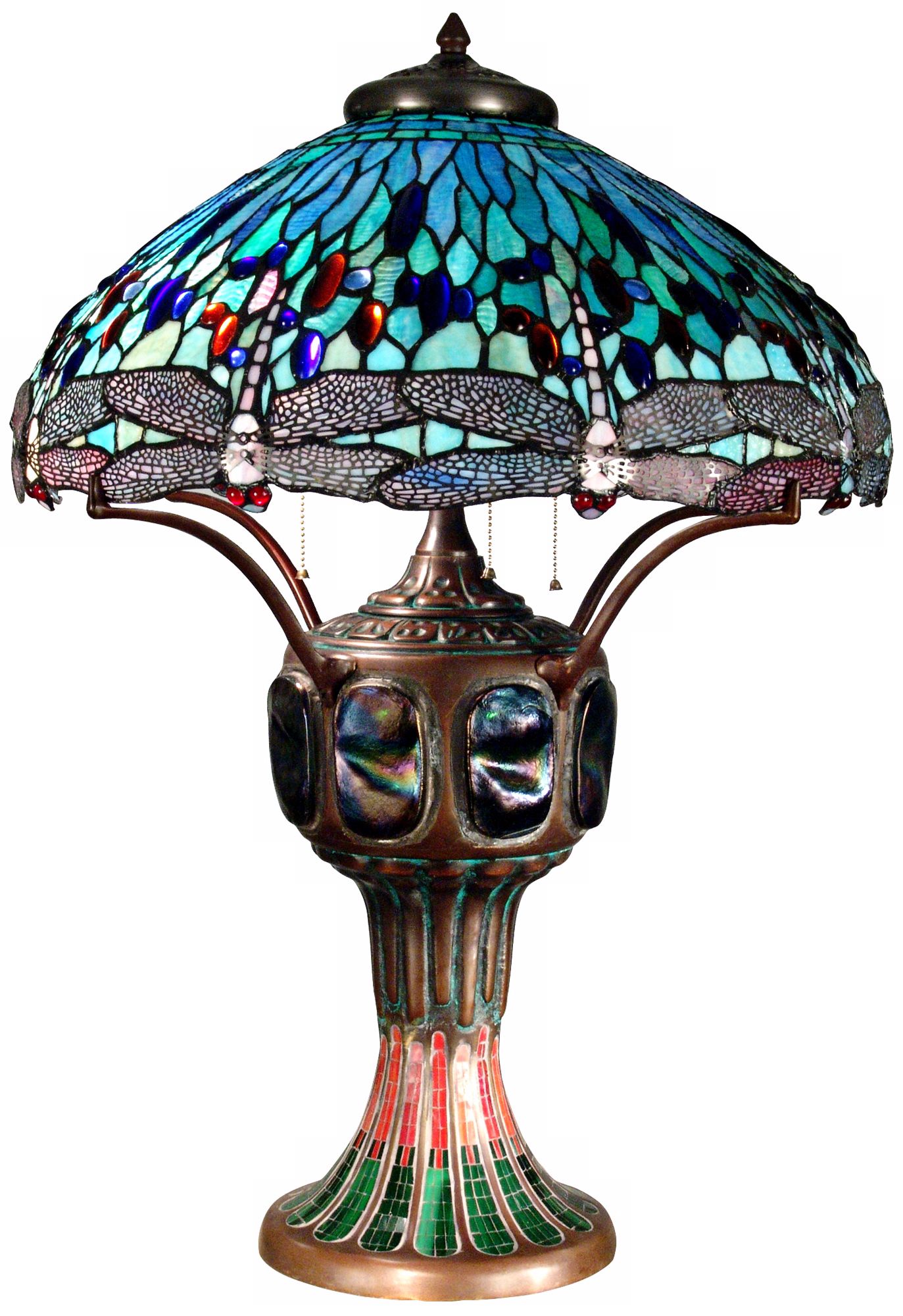 Blue Dragonfly Replica Bronze Dale Tiffany Table Lamp